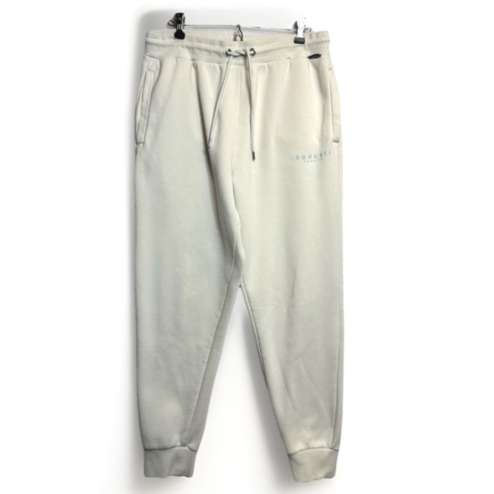 Sonneti London Joggers Men XL Cream Beige Fleece Lined Streetwear Sweatpants